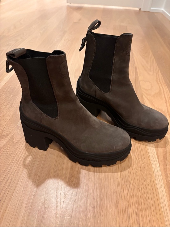 Moncler Shoes - Moncler Gray Suede Chunky Chelsea Boots Women’s Size 38 w/ original dust bag
